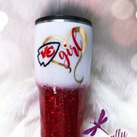 Load image into Gallery viewer, Kansas City Chiefs Girl Custom Glitter Stainless Steel Tumbler