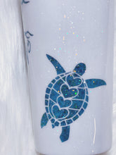 Load image into Gallery viewer, Sea Turtles and Dolphin Custom Glitter Stainless Steel Tumbler Cup