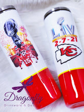 Load image into Gallery viewer, Kansas City Chiefs Super Bowl Tall Skinny Stainless Steel Tumbler