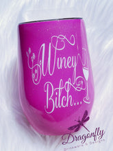 Load image into Gallery viewer, Winey Bitch Custom Glitter Stainless Steel Wine Tumbler