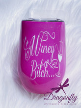 Load image into Gallery viewer, Winey Bitch Custom Glitter Stainless Steel Wine Tumbler