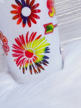 Load image into Gallery viewer, Hippie Soul Neon Color Flowers Custom Glitter Stainless Steel Tumbler