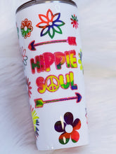 Load image into Gallery viewer, Hippie Soul Neon Color Flowers Custom Glitter Stainless Steel Tumbler