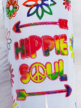 Load image into Gallery viewer, Hippie Soul Neon Color Flowers Custom Glitter Stainless Steel Tumbler