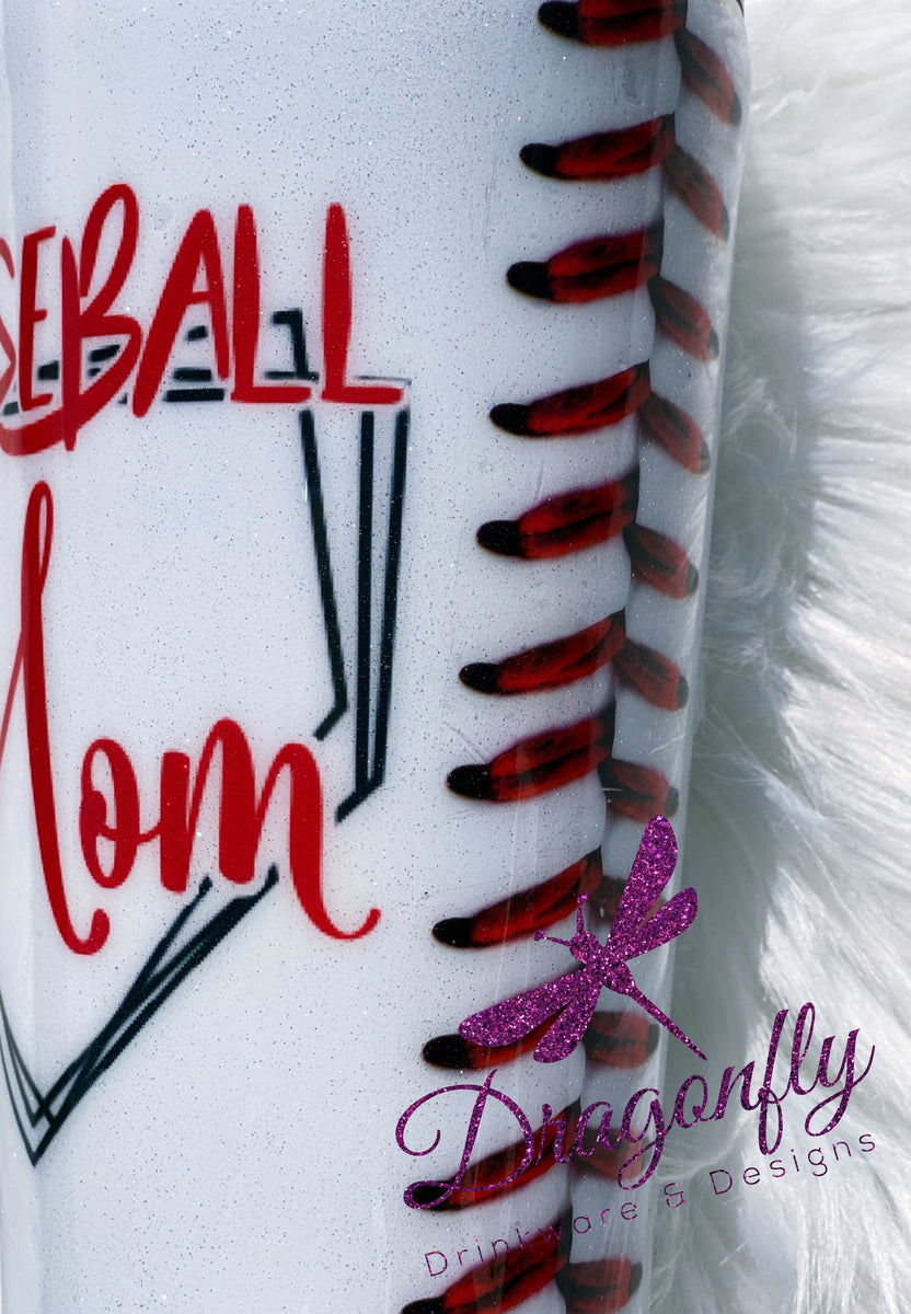 Baseball mom glitter mason jar, baseball mom glitter tumbler, baseball –  K.C.'s Creations Station