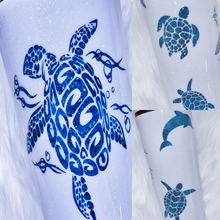 Load image into Gallery viewer, Sea Turtles and Dolphin Custom Glitter Stainless Steel Tumbler Cup