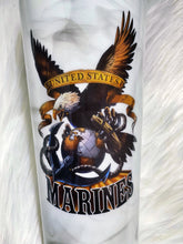 Load image into Gallery viewer, United States Marines Custom Tumbler Cup with Smokey Background