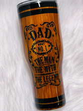 Load image into Gallery viewer, DAD  Bast No. 1 The Man, The Myth, The Legend Custom Woodgrain Look Stainless Steel Tumbler Cup