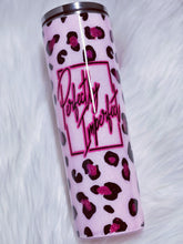 Load image into Gallery viewer, Perfectly Imperfect Pink Leopard Print Custom Glitter Stainless Steel Tumbler Cup