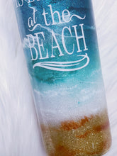 Load image into Gallery viewer, Life Is Better At The Beach Custom Glitter Stainless Steel Tumbler Cup Crashing Waves