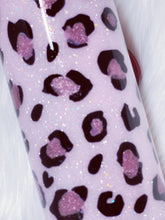 Load image into Gallery viewer, Pink Leopard Print Behind Every Bad Bitch Is A Car Seat Custom Glitter Tumbler Cup