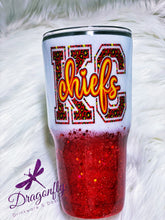 Load image into Gallery viewer, KC Chiefs Kansas City Custom Glitter Stainless Steel Tumbler Cup