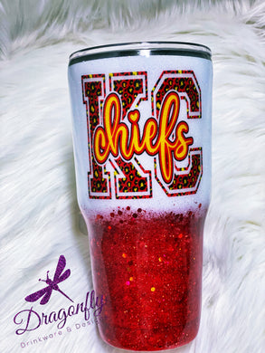 KC Chiefs Kansas City Custom Glitter Stainless Steel Tumbler Cup