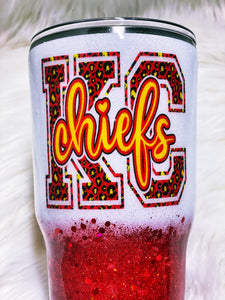 KC Chiefs Kansas City Custom Glitter Stainless Steel Tumbler Cup
