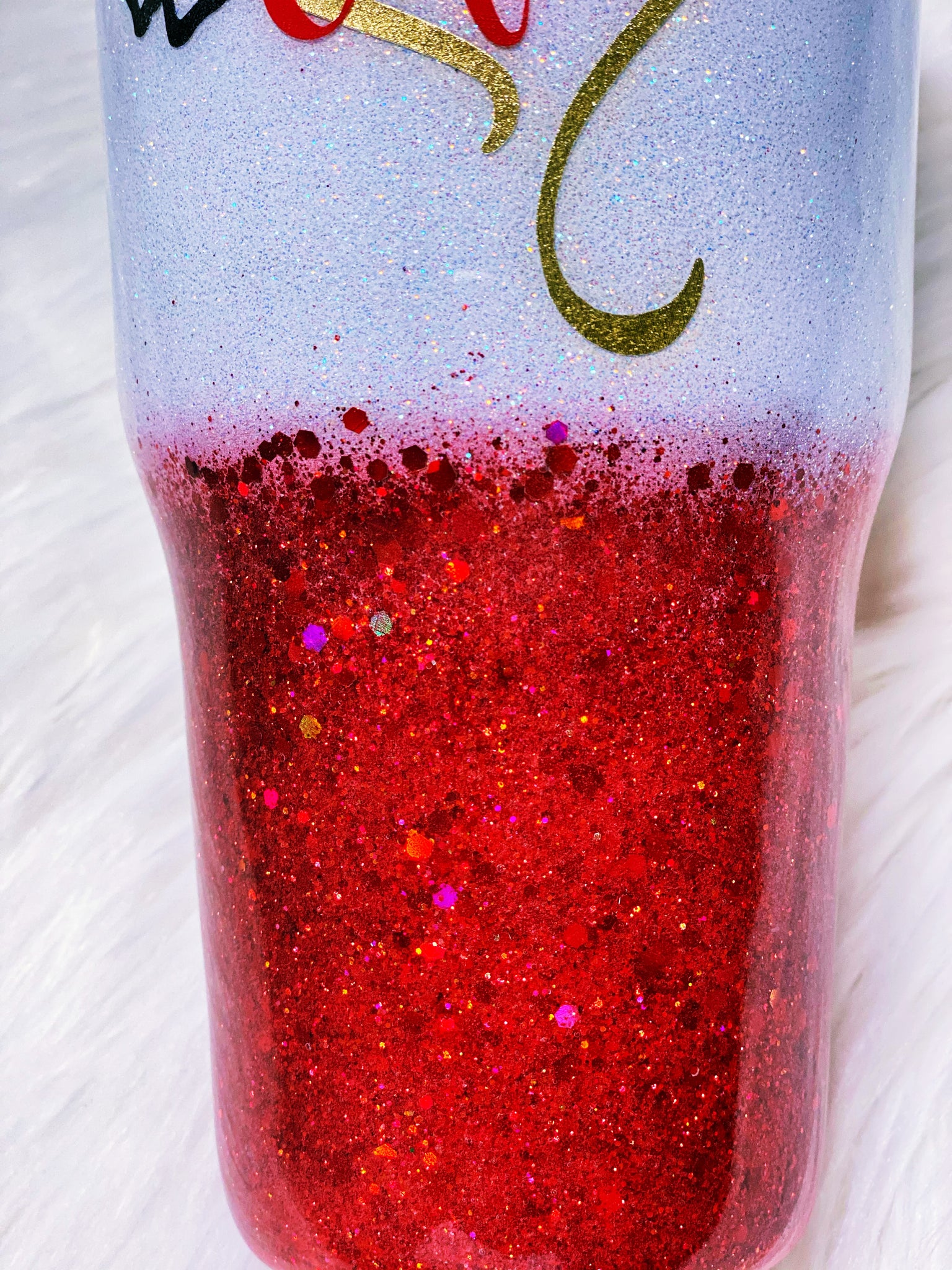 RED GLITTER Cup Awesome Candy Red Tumbler With Crystal Clear