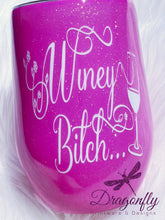 Load image into Gallery viewer, Winey Bitch Custom Glitter Stainless Steel Wine Tumbler