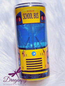 School Bus Bus Driver Custom Stainless Steel Tumbler Cup 25oz.