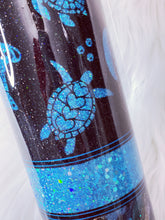 Load image into Gallery viewer, Sea Turtle Glitter 3 Section Custom Glitter Peek A Boo Marble Stainless Steel Tumbler Cup