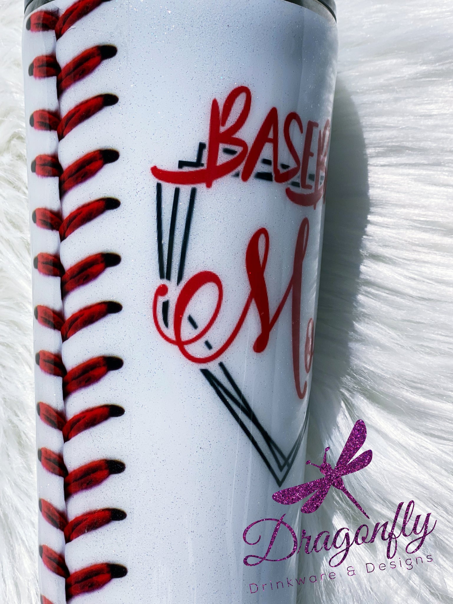Baseball Mom Custom Glitter Stainless Steel Tumbler Cup – Dragonfly  Drinkware & Designs